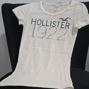 Vintage Y2K Hollister White Fitted Short Sleeve T-Shirt